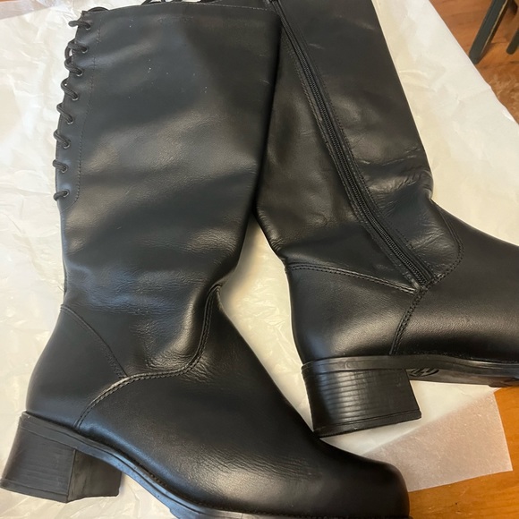 Martino Canada Lace/ Zip Riding Boot Equestrian, Moto Sz 10 wide - Picture 1 of 13